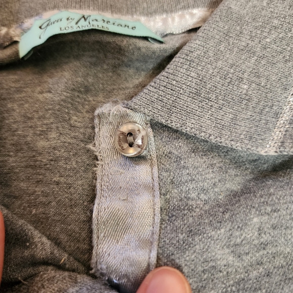 Guess by Marciano Grey Cotton Polo Shirt, Short Sleeved, y2k, vintage - Picture 7 of 7